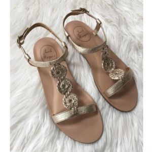 New Jack Rogers Eve Gold Metallic Sandal Sz 9